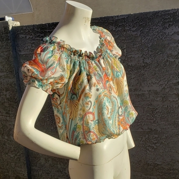Off-the-Shoulder Floral-Print Blouson - Picture 5 of 6